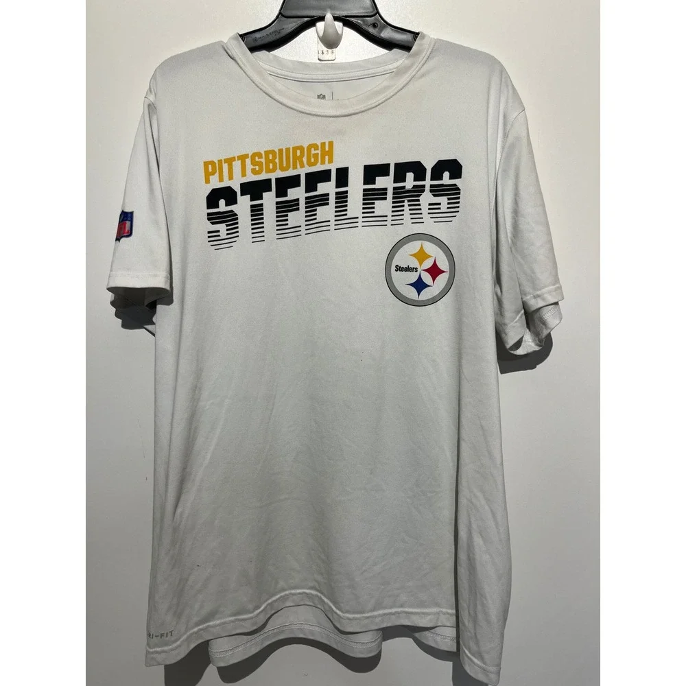 Nike Pittsburgh Steelers NFL On-Field Dri-FIT White Graphic‎ T-Shirt Mens XL